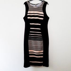 LAST CHANCE * Black and Tan Fitted Dress